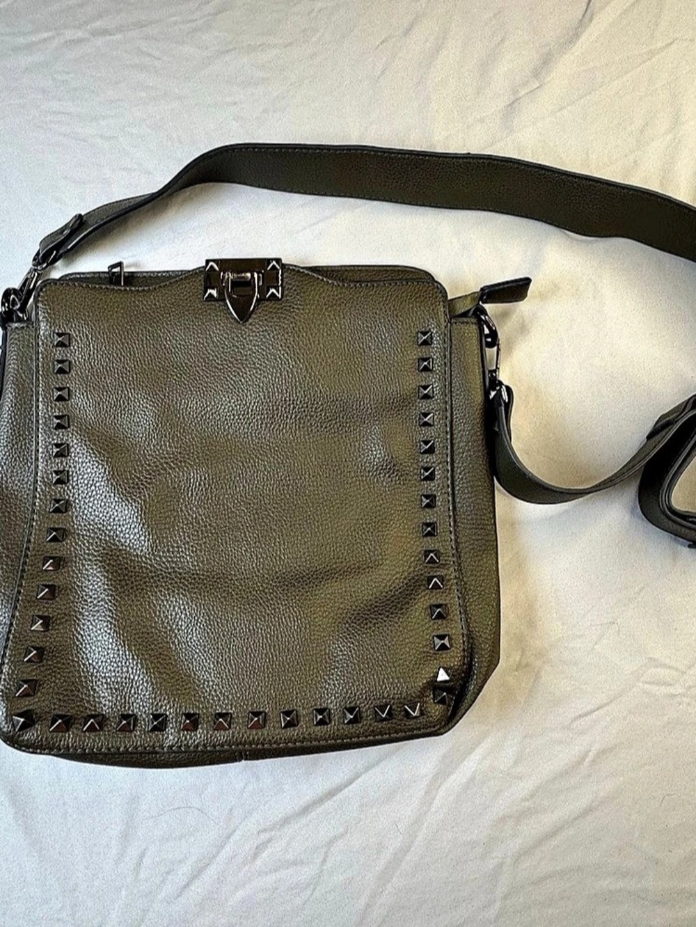 Studded Crossbody Bag in Green